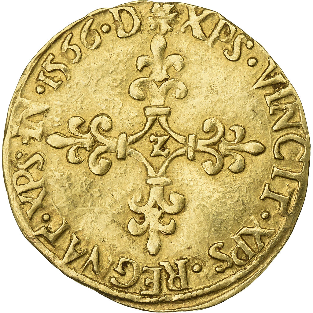 France, Charles IX, Ecu d'or au soleil du Dauphiné, 1566, Grenoble, Gold