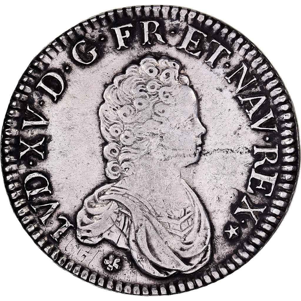Frankreich, Louis XV, Ecu Vertugadin, 1717, Montpellier, reformed, Silber, SS