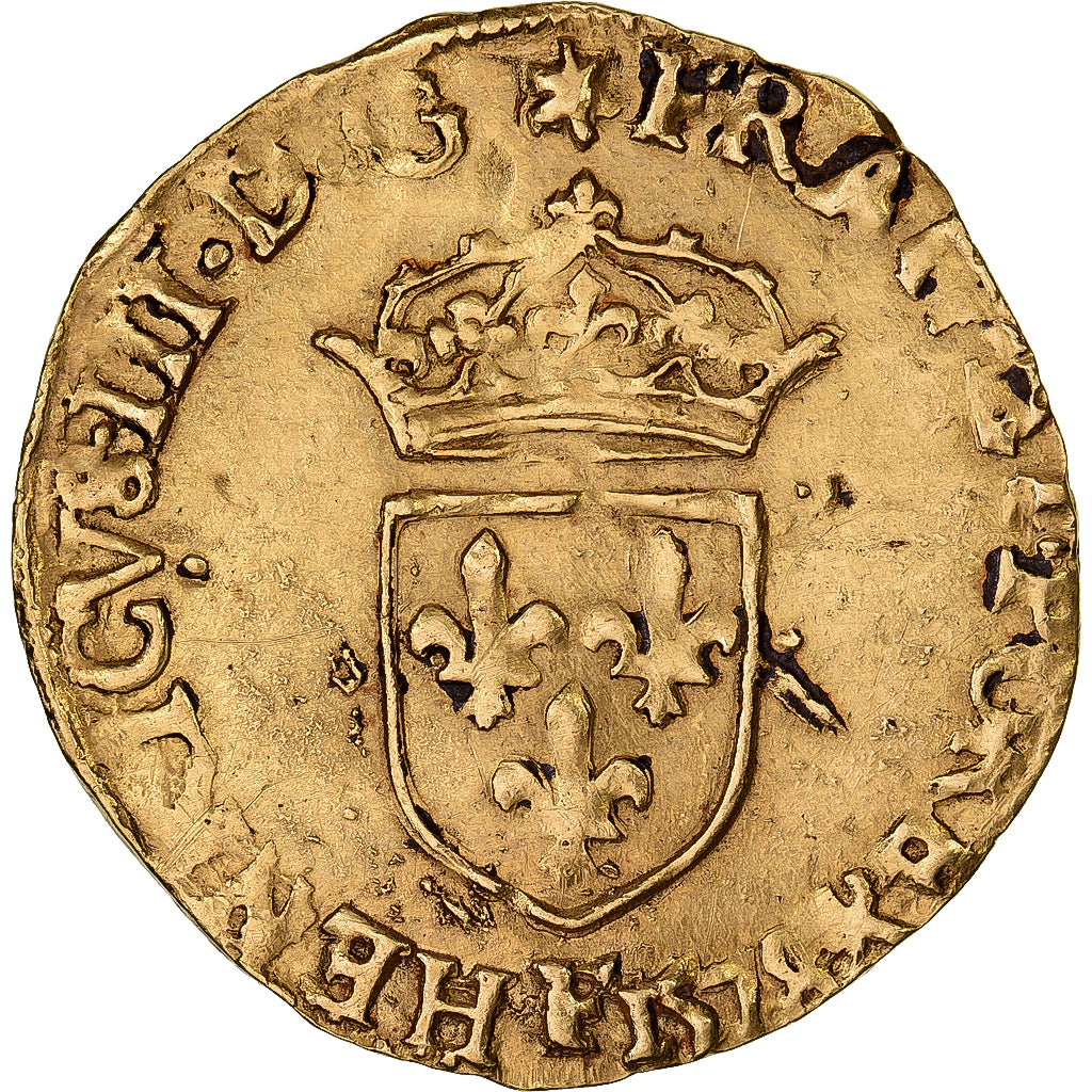 Frankrijk, Henri III, Écu d'or au soleil, 1578, Angers, Goud, FR+, Gadoury:504