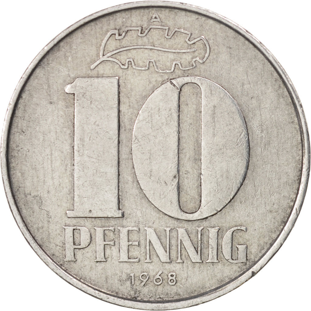 Münze, GERMAN-DEMOCRATIC REPUBLIC, 10 Pfennig, 1968, Berlin, SS, Aluminium