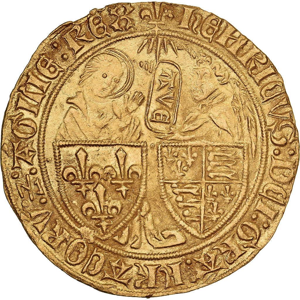 Francja, Henri VI, Salut d'or, 1423-1449, Saint-Lô, Złoto, AU(55-58)