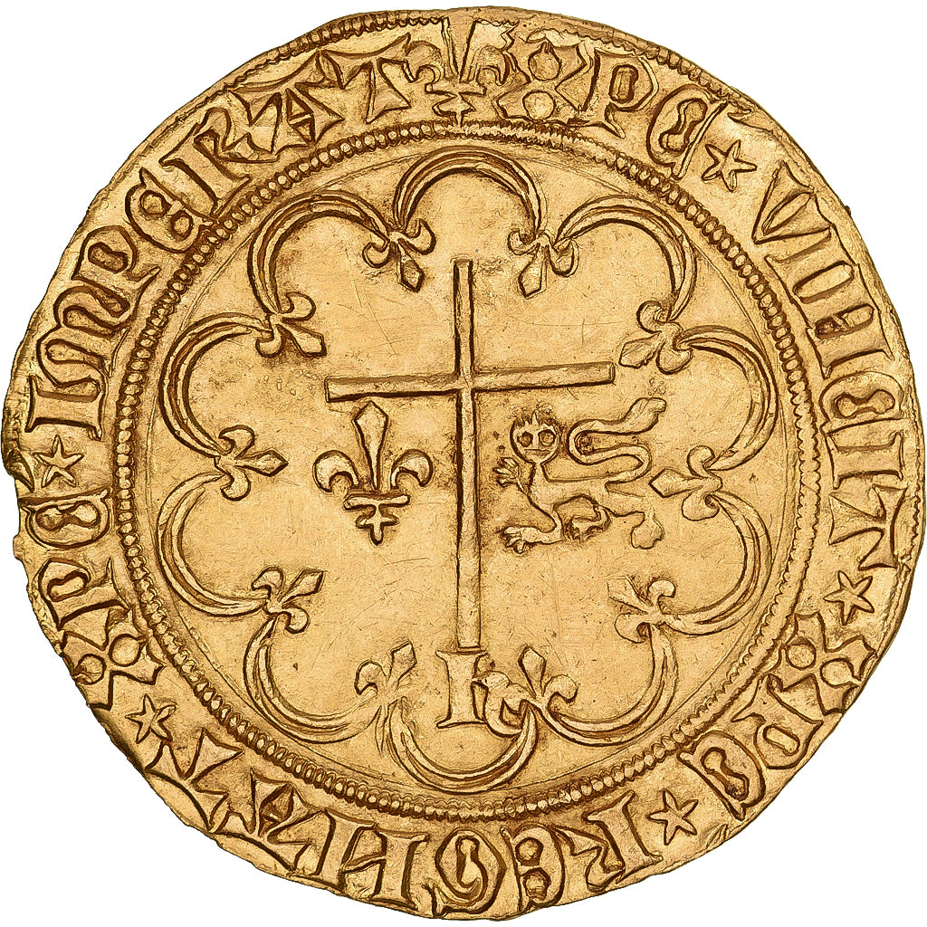 Francja, Henri VI, Salut d'or, 1423-1449, Saint-Lô, Złoto, AU(55-58)