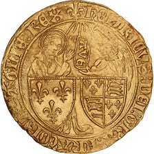 Frankrijk, Henri VI, Salut d'or, 1423-1449, Saint-Lô, Goud, PR, Duplessy:443A