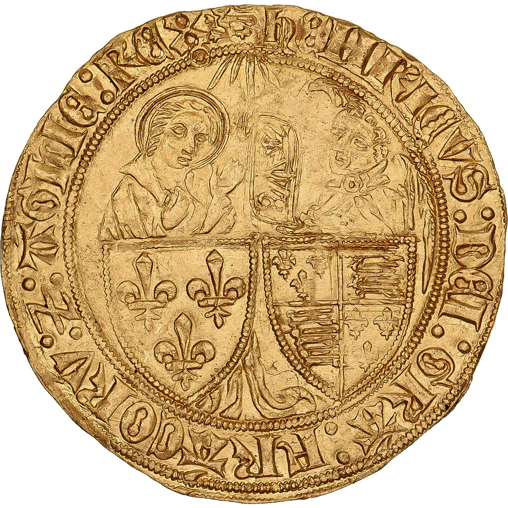 Frankrijk, Henri VI, Salut d'or, 1423-1449, Rouen, Goud, PR, Duplessy:443A