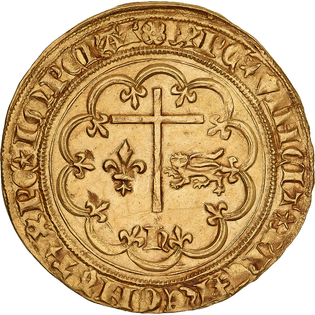 Francia, Henri VI, Salut d'or, 1423-1429, Auxerre, Oro, SPL, Duplessy:443A