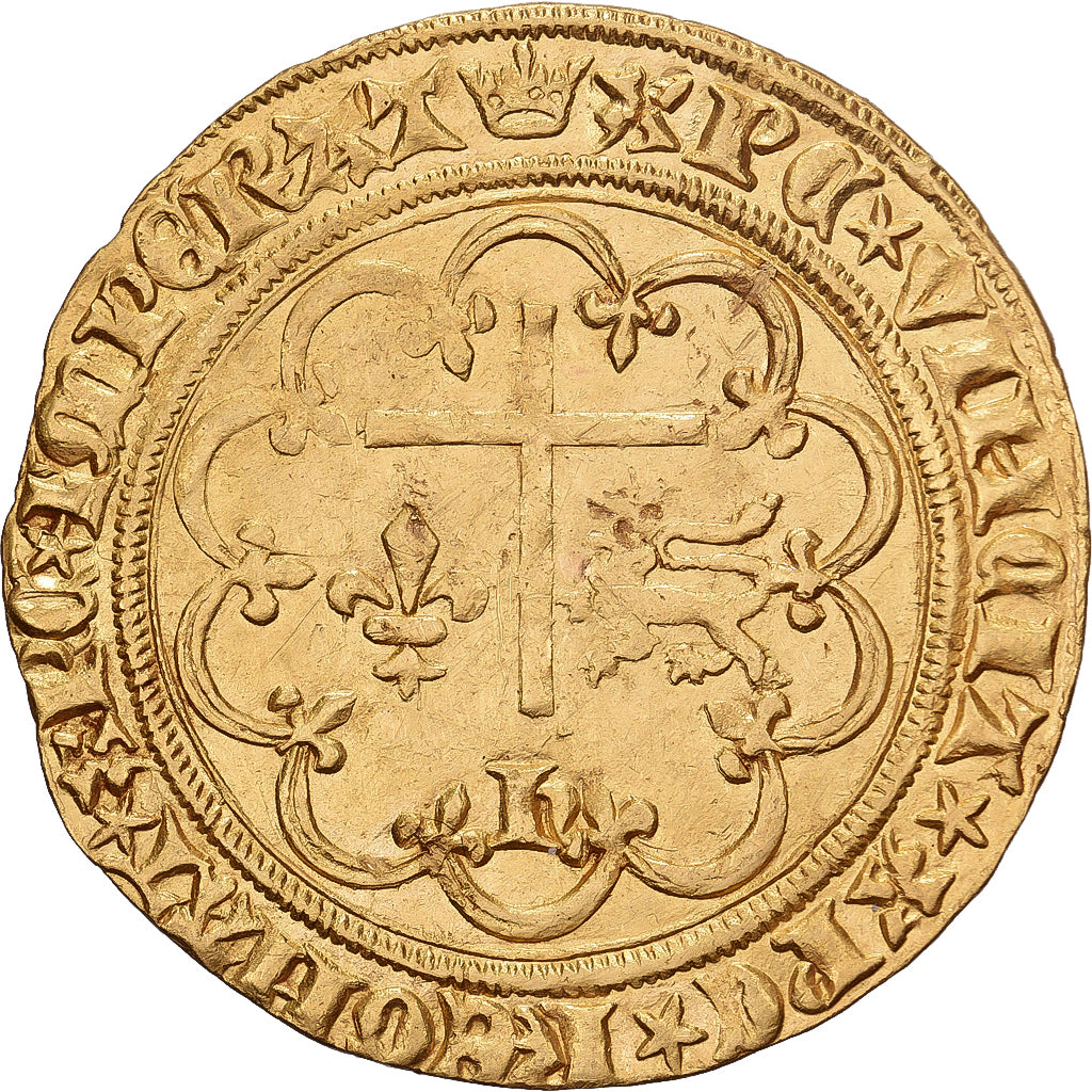Frankrijk, Henri VI, Salut d'or, 1423-1436, Paris, Goud, ZF+, Duplessy:443A