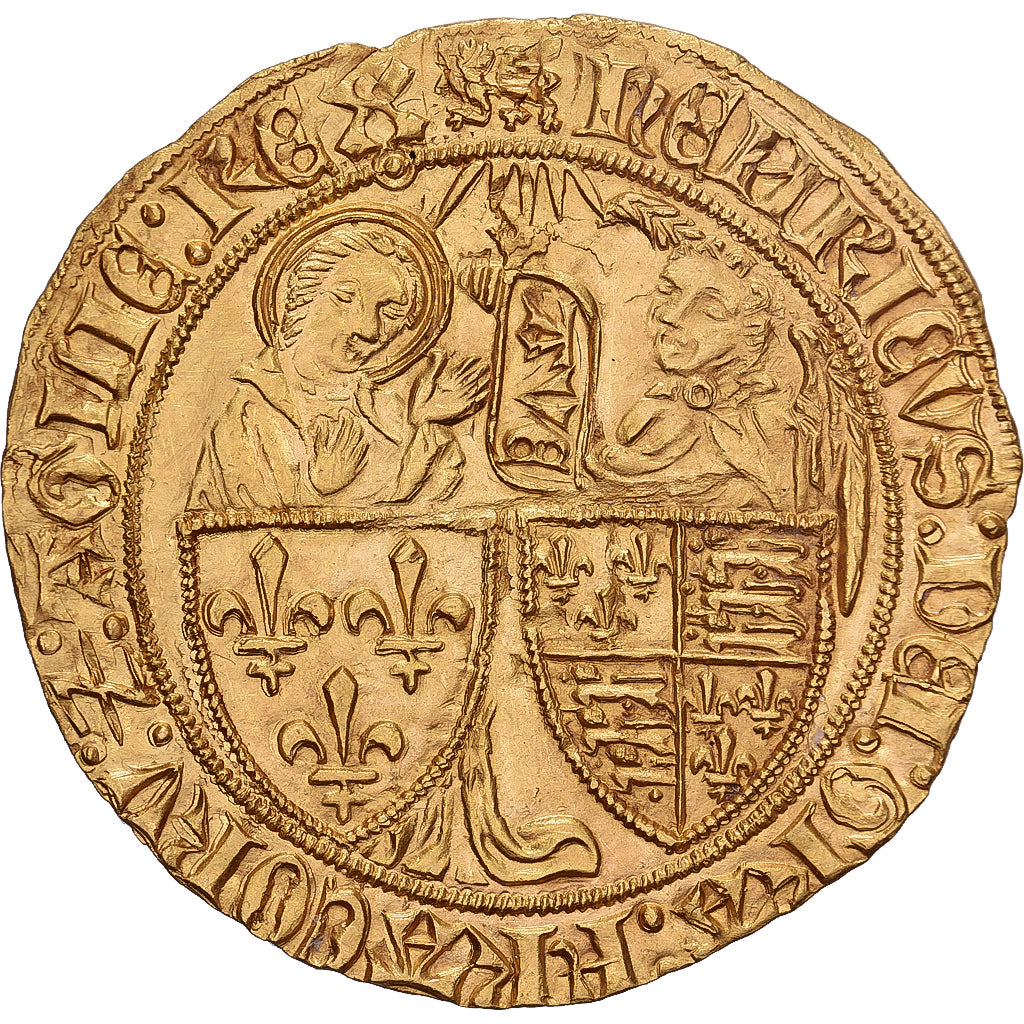 Frankrijk, Henri VI, Salut d'or, 1423-1449, Rouen, Goud, PR, Duplessy:443A