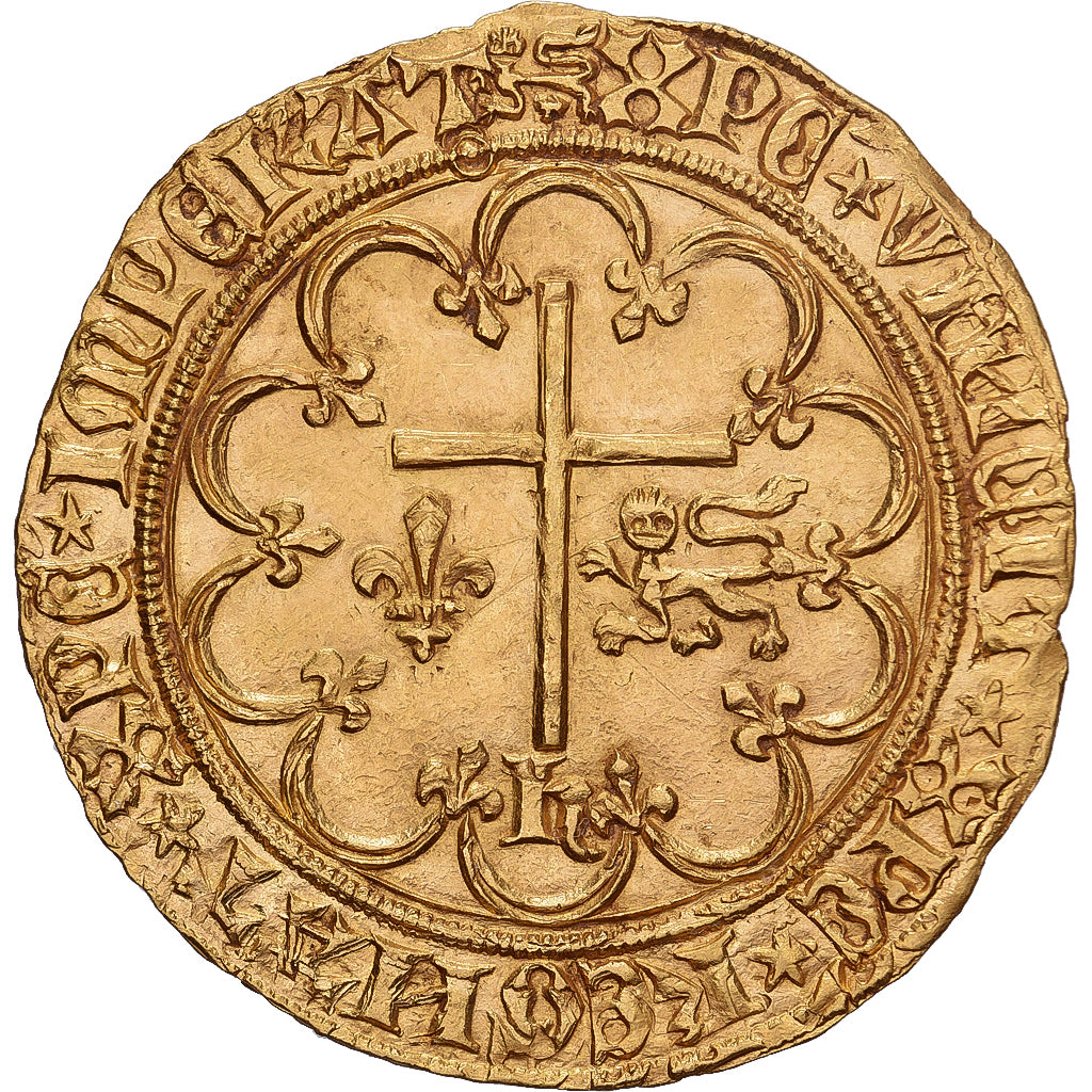 Frankrijk, Henri VI, Salut d'or, 1423-1449, Rouen, Goud, PR, Duplessy:443A