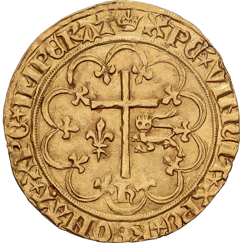 Frankrijk, Henri VI, Salut d'or, 1423-1436, Paris, Goud, ZF, Duplessy:443A