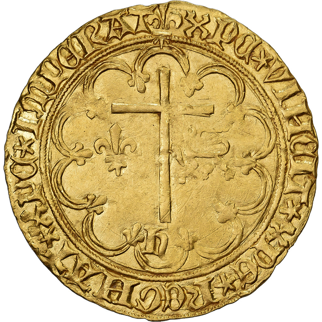 Frankrijk, Henri VI, Salut d'or, 1423-1449, Saint Lô, Goud, FR+, Duplessy:443A