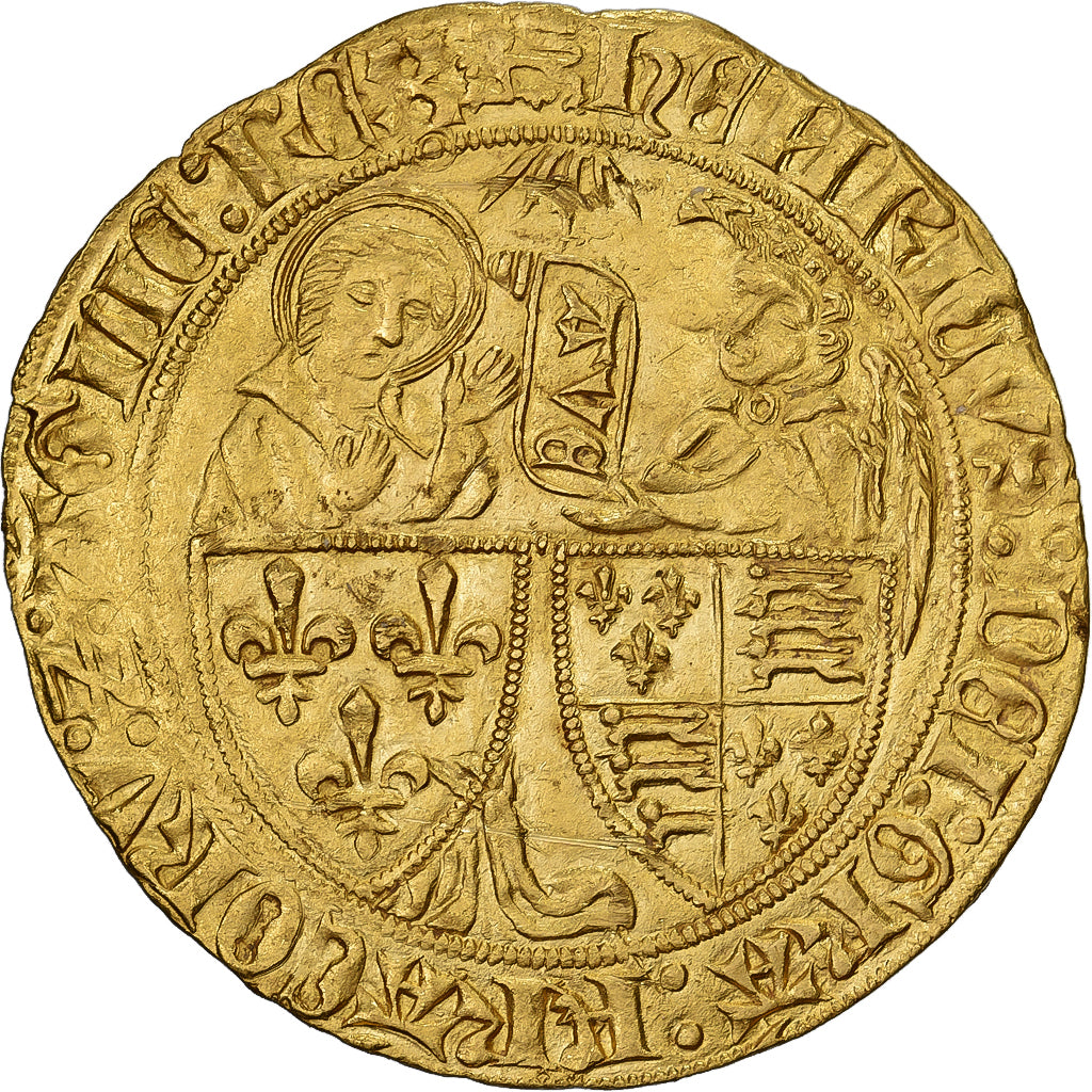Frankrijk, Henri VI, Salut d'or, 1423-1449, Rouen, Goud, ZF+, Duplessy:443A