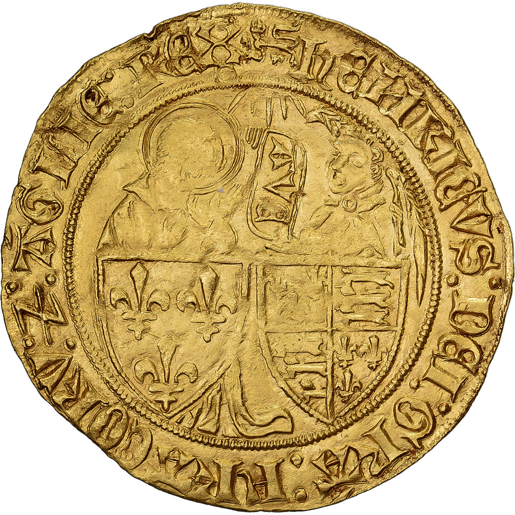 France, Henri VI, Salut d'or, 1423-1449, Rouen, Gold, EF(40-45), Duplessy:443A