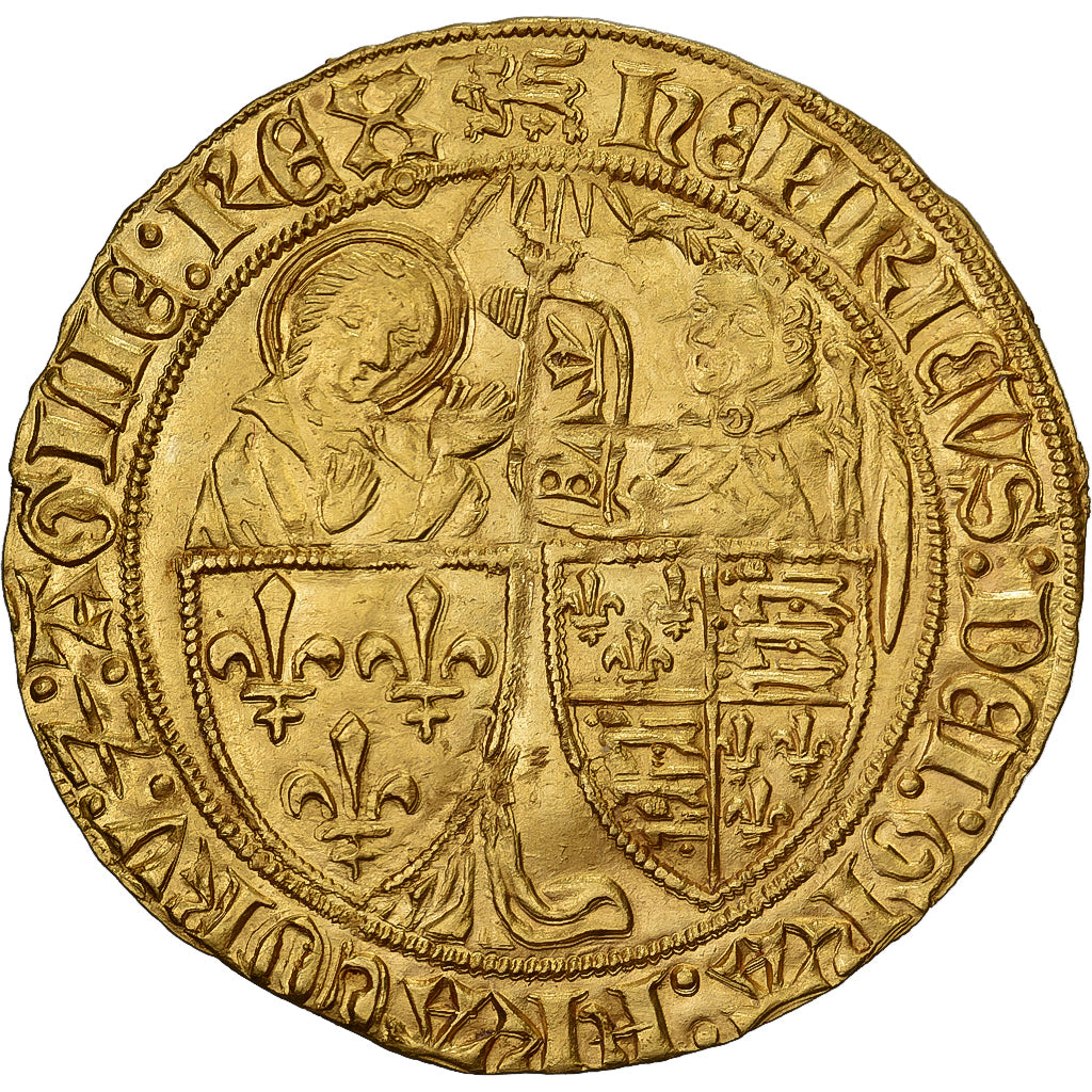 France, Henri VI, Salut d'or, 1423-1449, Rouen, Gold, AU(50-53), Duplessy:443A