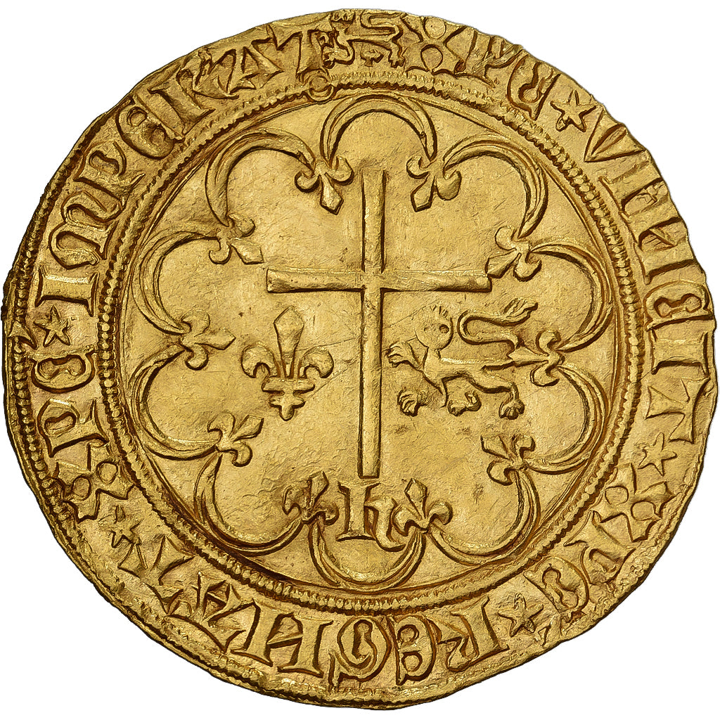 France, Henri VI, Salut d'or, 1423-1449, Rouen, Gold, AU(50-53), Duplessy:443A