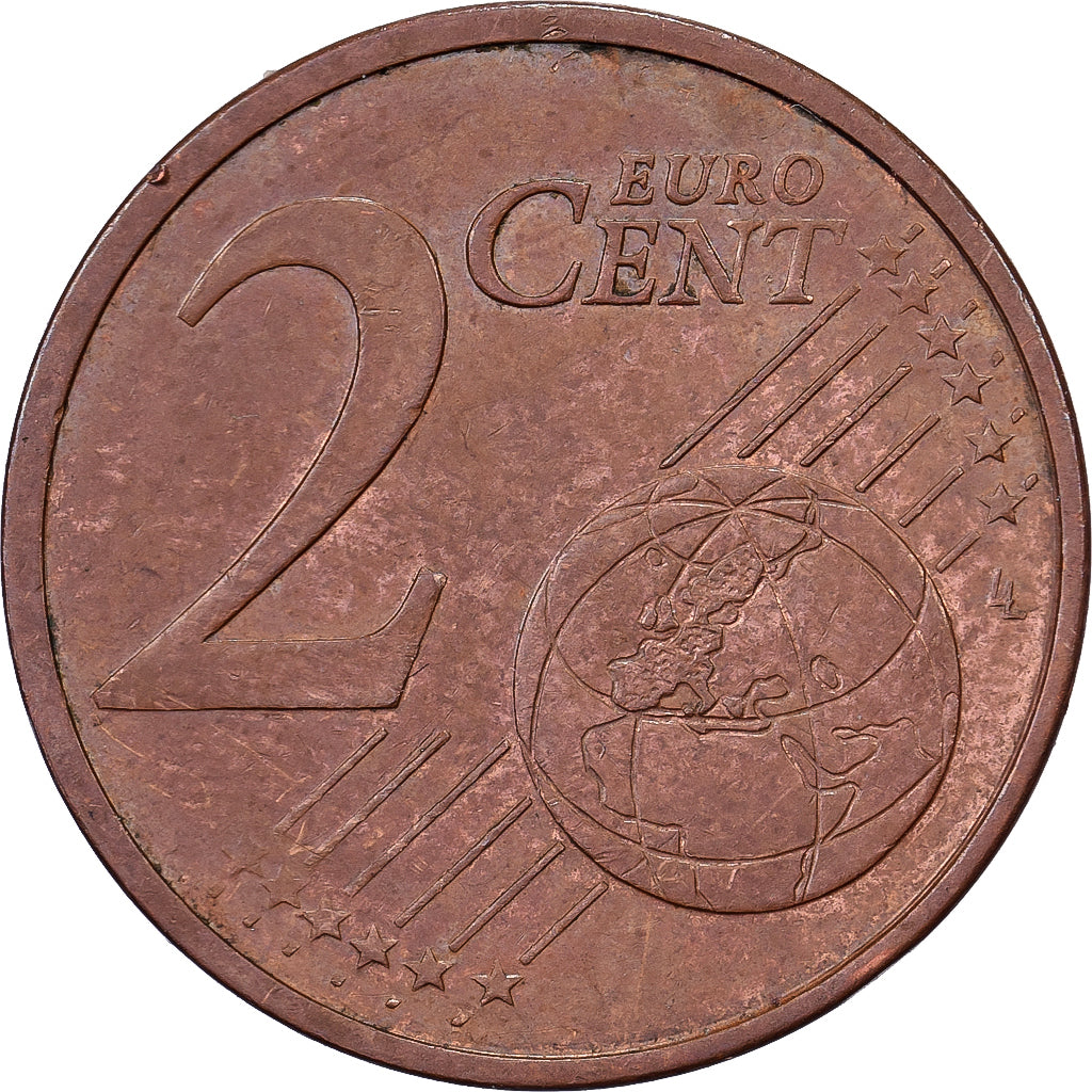 Zone euro, 2 Centimes, error double reverse side, Copper Plated Steel, ZF