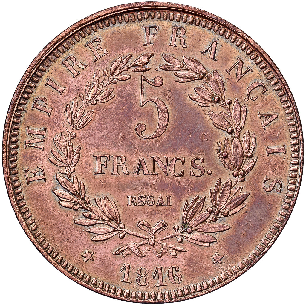 Frankreich, Napoleon II, 5 Francs, 1816, Paris, Pattern, Bronze, VZ, Gadoury:596