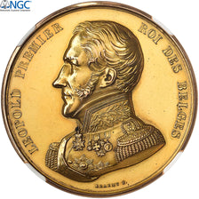 Bélgica, Leopold I, 100 Francs, 1854, Brussels, Pattern, Oro, NGC, MS61