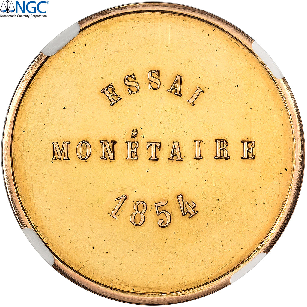 Belgien, Leopold I, 100 Francs, 1854, Brussels, Pattern, Gold, NGC, MS61
