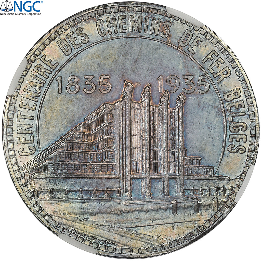 Belgique, Léopold III, 40 Francs, 1935, Bruxelles, Essai, Argent, NGC, MS62