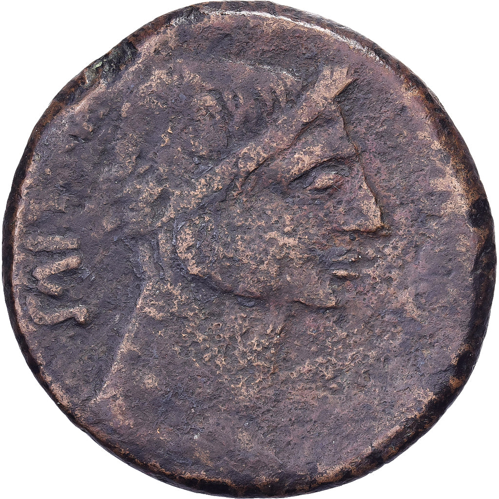 Octavian & Divus Julius Caesar, Æ, ca. 38 BC, Italian Mint, Bronce, BC+