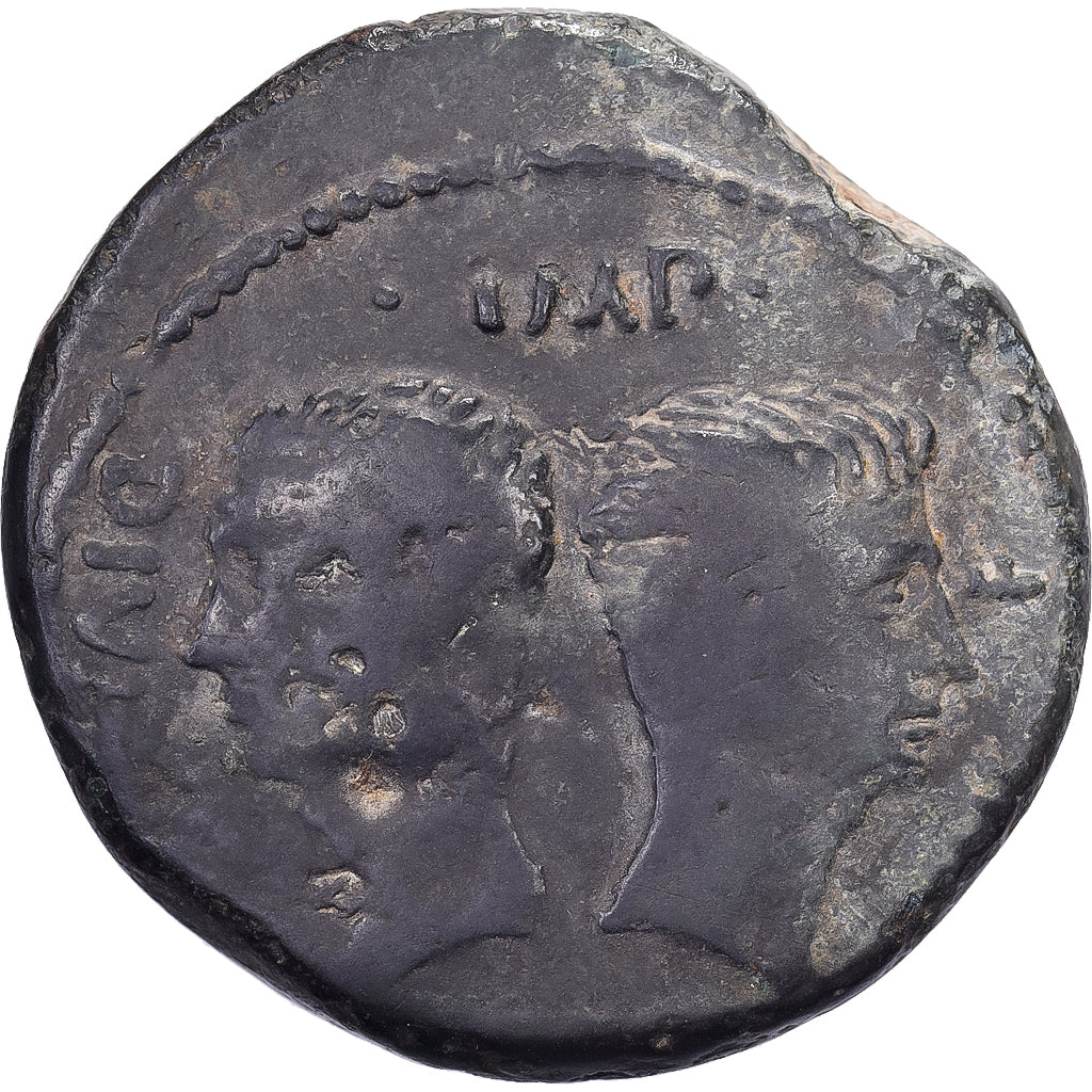 Gaul, Octavian & Divus Julius Caesar, Dupondius, ca. 36 BC, Vienna, Bronce, BC+