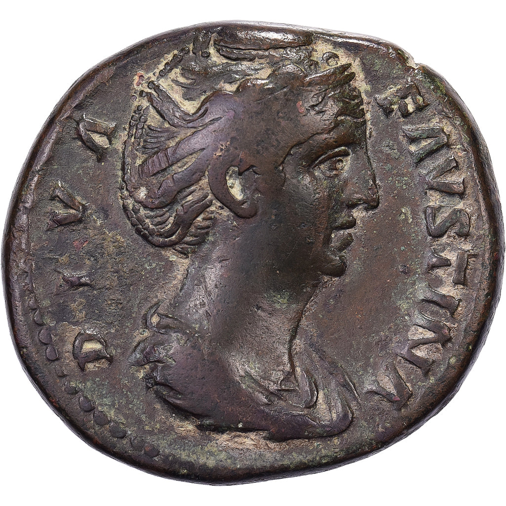 Diva Faustina I, Dupondius/As, 141, Rome, Bronze, VF(30-35)