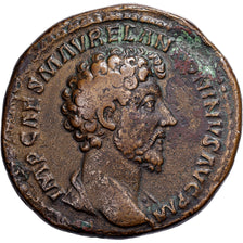 Marcus Aurelius & Lucius Verus, Sesterzio, 161, Rome, Bronzo, BB, RIC:795
