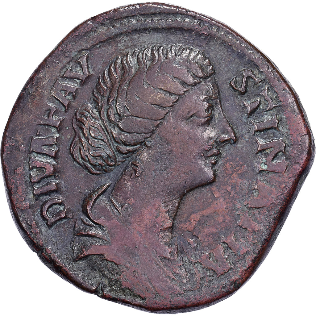 Diva Faustina II, Sestertius, 176-180, Rome, Bronzen, FR+, RIC:1716