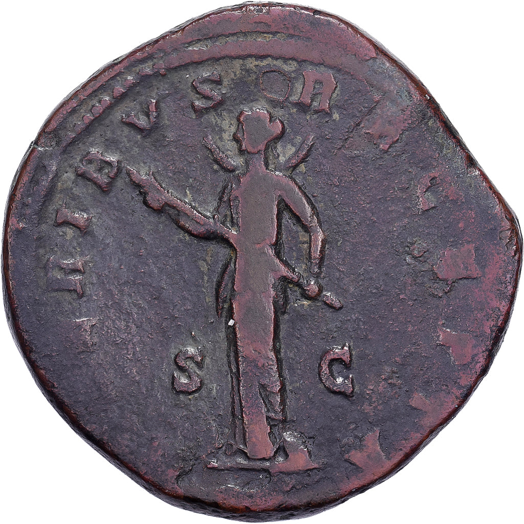 Diva Faustina II, Sestertius, 176-180, Rome, Bronzen, FR+, RIC:1716