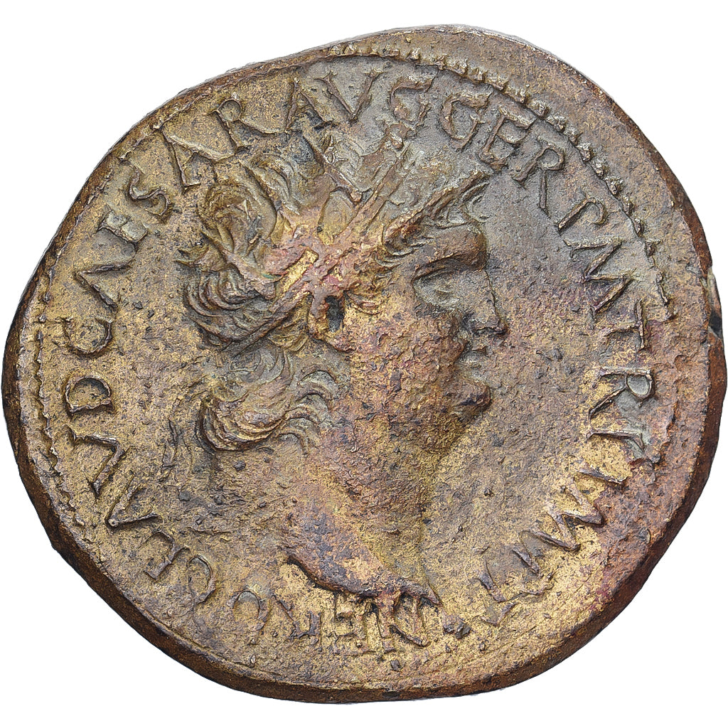 Nero, Dupondius, 62-68, Lyon - Lugdunum, Bronze, AU(55-58), RIC:378