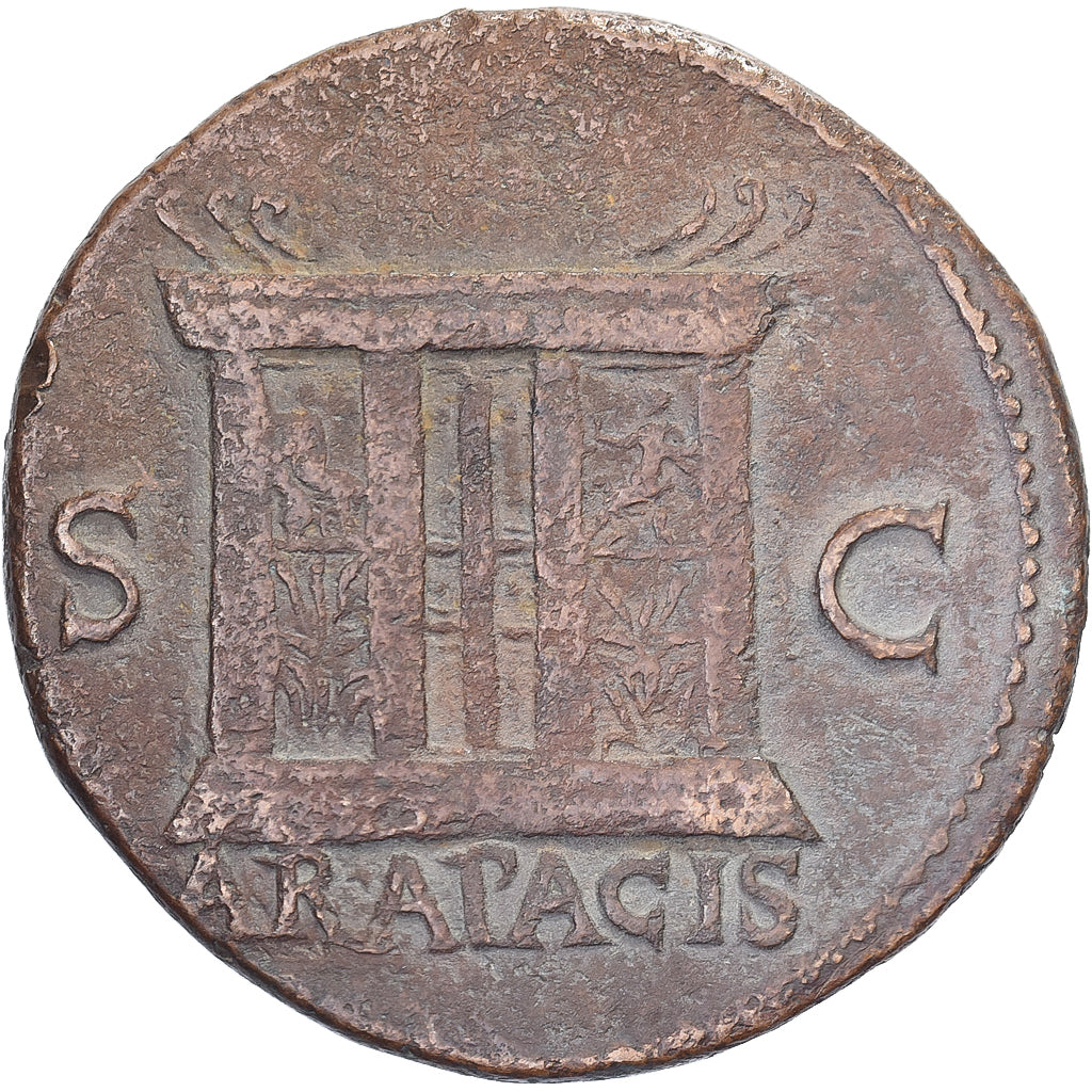Nero, As, 62-68, Lugdunum, Bronze, VF(30-35), RIC:458
