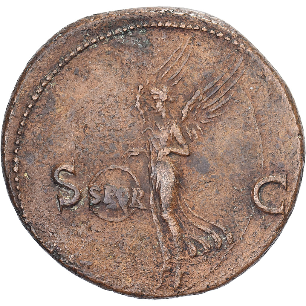 Nero, As, 62-68, Lyon - Lugdunum, Bronzen, ZF+, RIC:476