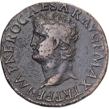 Nero, As, 62-68, Lugdunum, Bronze, VF(30-35), RIC:534