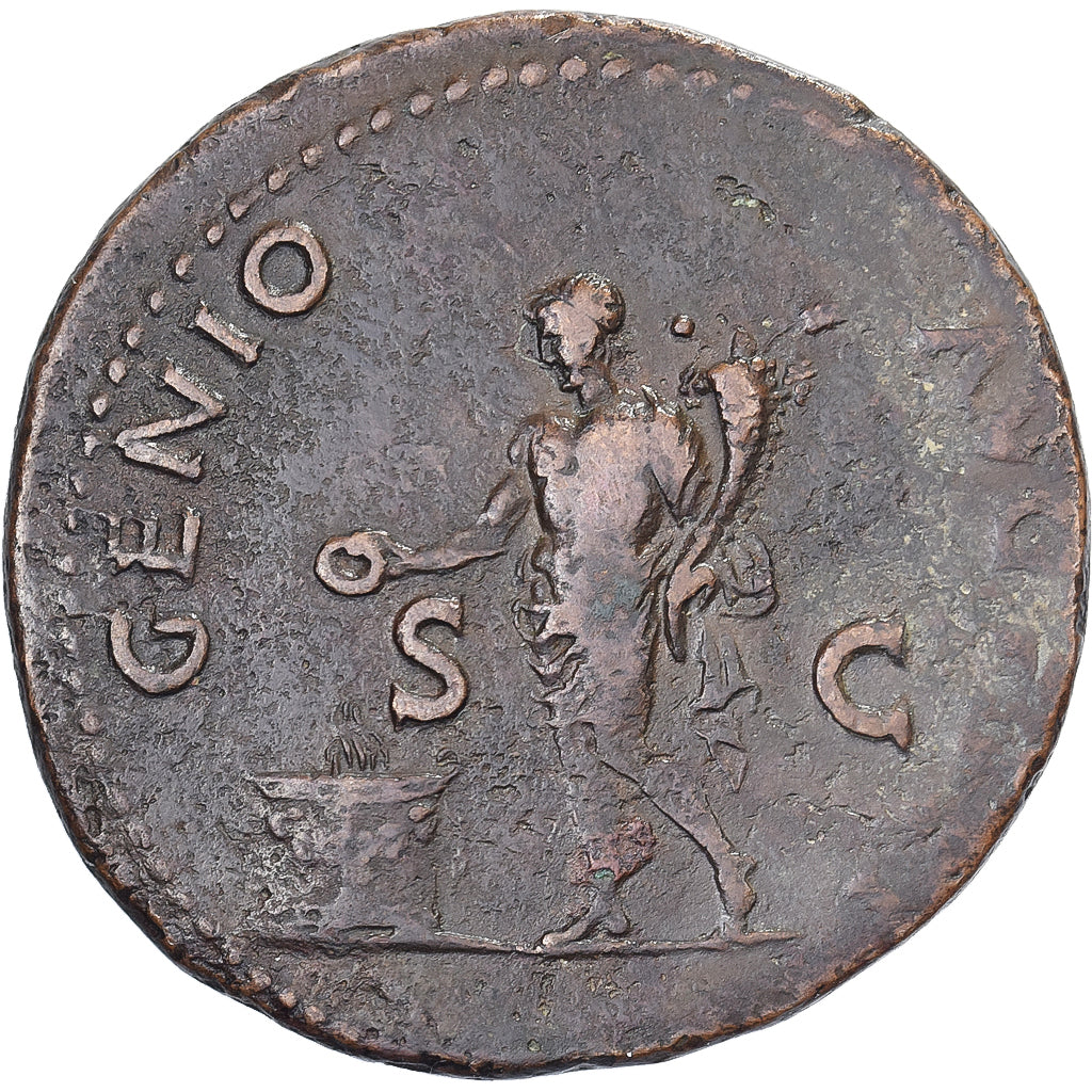 Nero, As, 62-68, Lugdunum, Bronze, VF(30-35), RIC:534