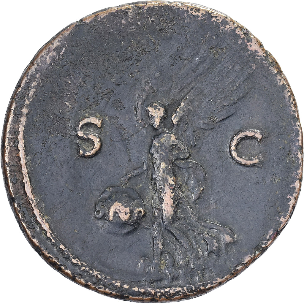 Nero, As, 62-68, Lyon - Lugdunum, Bronzen, ZF, RIC:543