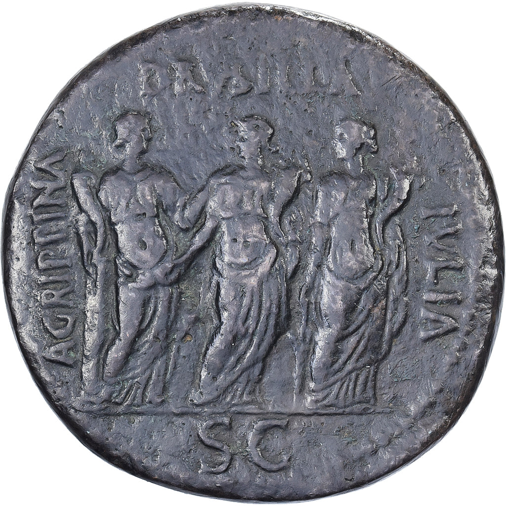 Caligula, Sestertius, 37-38, Rome, Bronzen, FR+