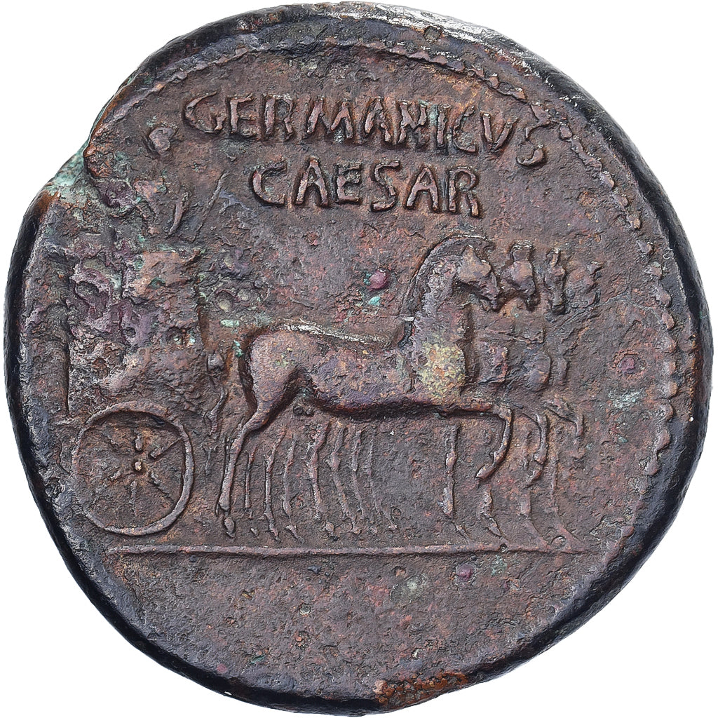 Germanicus, Dupondius, 37-41, Rome, Bronce, MBC