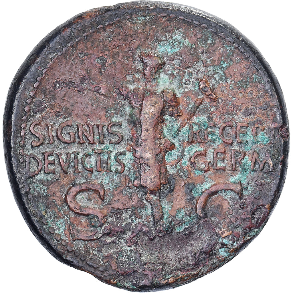 Germanicus, Dupondius, 37-41, Rome, Bronce, MBC