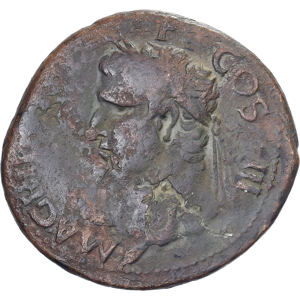 Augustus, As, 37-41, Rome, Przebicie, Brązowy, VF(30-35), RIC:58