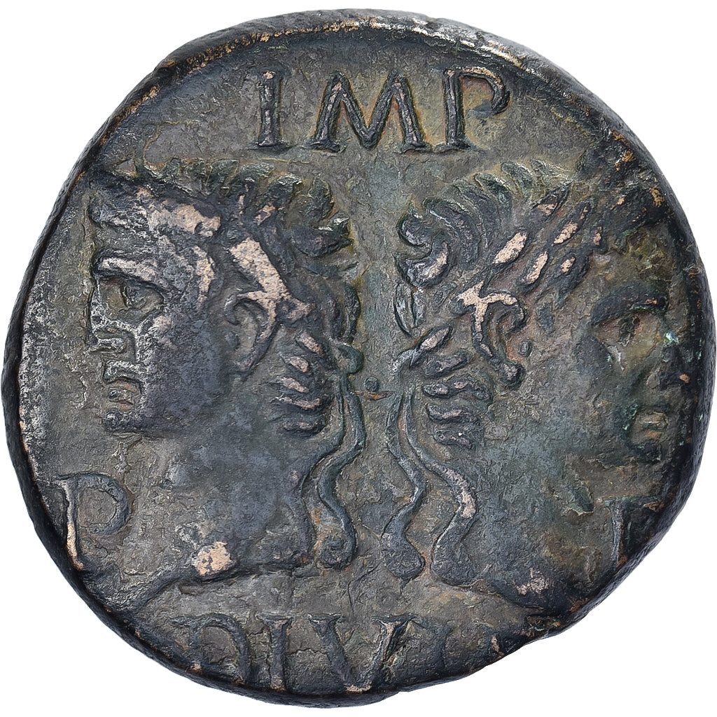 Augustus & Agrippa, As, 10-14, Nemausus, Bronze, S+, RIC:160