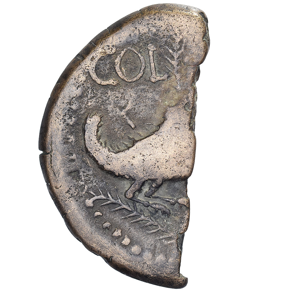 Augustus & Agrippa, 1/2 Dupondius, 20-10 BC, Nemausus, Bronce, BC+