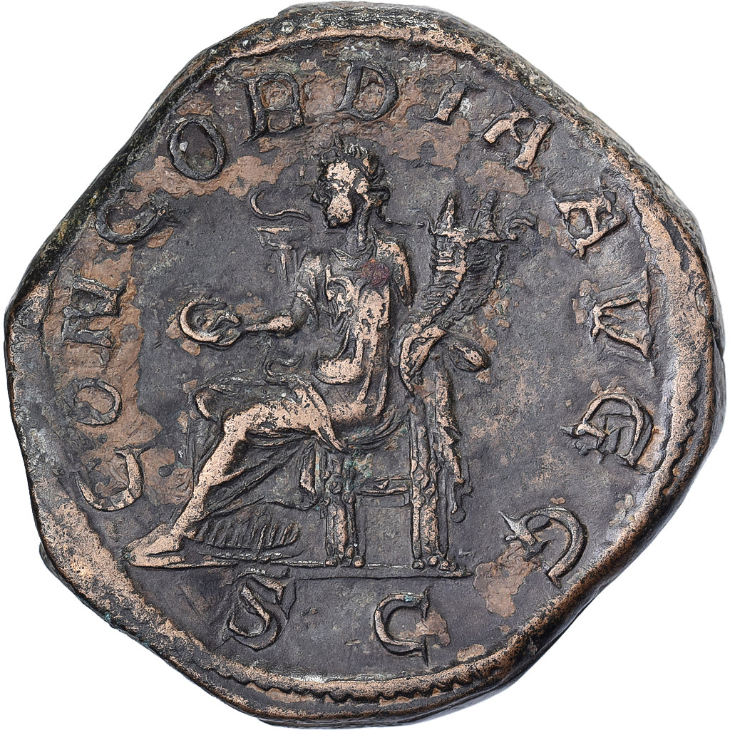 Otacilia Severa, Sestercio, 244-249, Rome, Bronce, MBC, RIC:203
