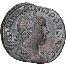 Philip I the Arab & Philip II, Sestertius, 246-249, Rome, Bronze, EF(40-45)