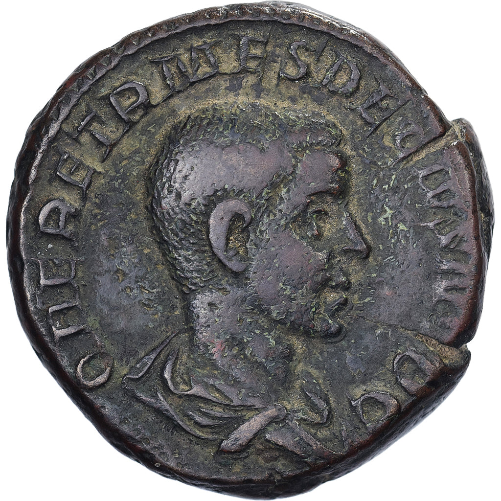 Herennius Etruscus, Dupondius/As, 250-251, Rome, Bronce, BC+, RIC:167