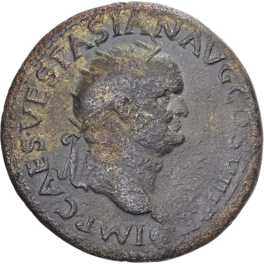 Vespasian, Dupondius, 77-78, Lugdunum, Bronze, VF(20-25), RIC:1211