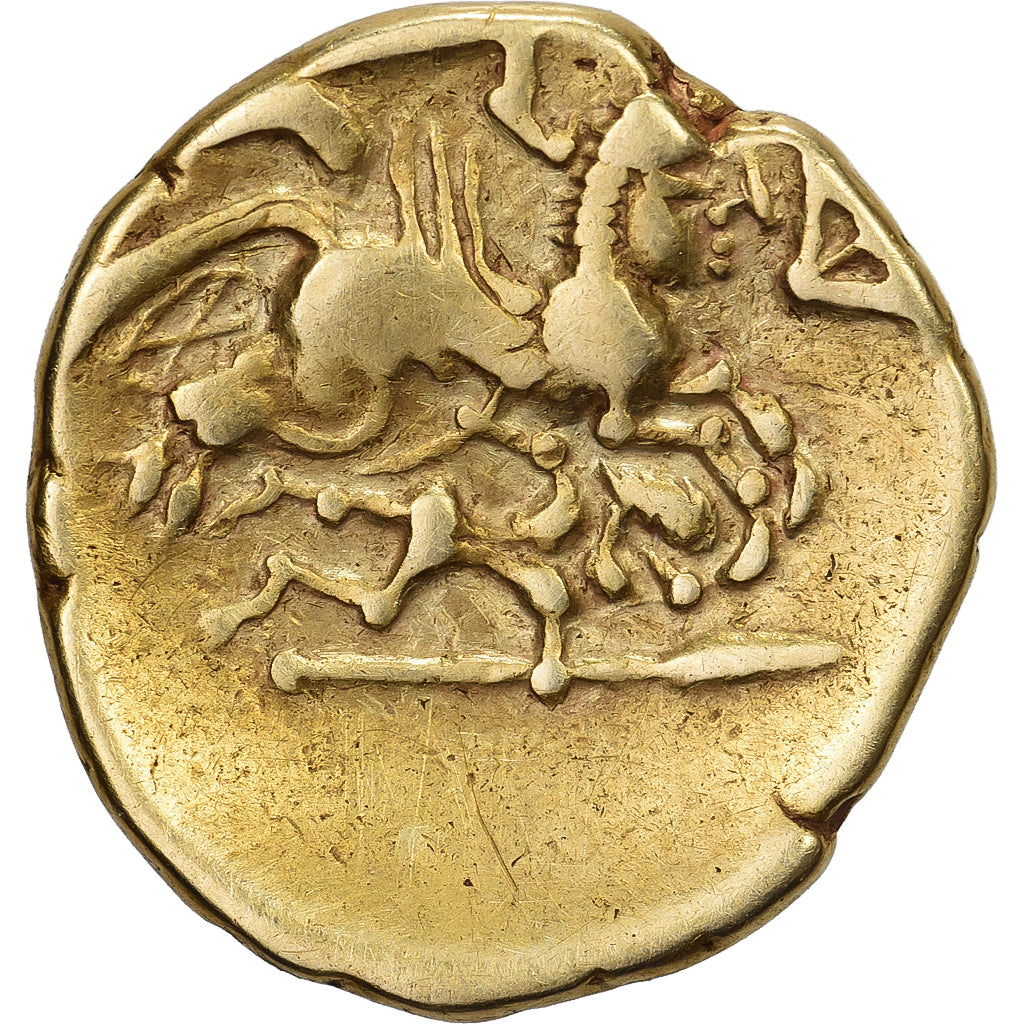 Aulerci Cenomani, 1/4 Stater, 2nd century BC, Goud, ZF, Delestrée:2156