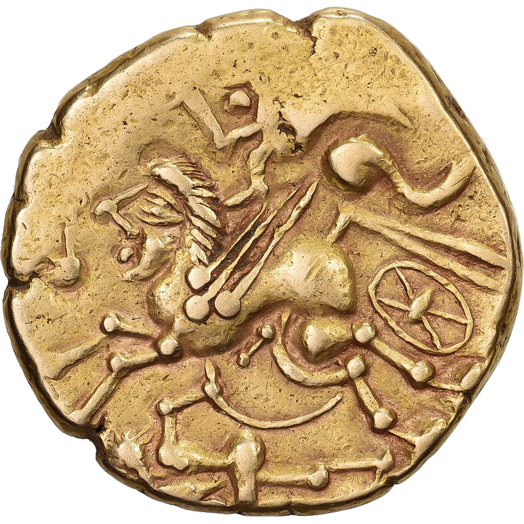 Aulerci Cenomani, Stater, 2nd century BC, Złoto, AU(50-53), Delestrée:2153