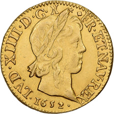 Francia, Louis XIV, Louis d'or à la mèche longue, 1652, Lyon, Oro, BB
