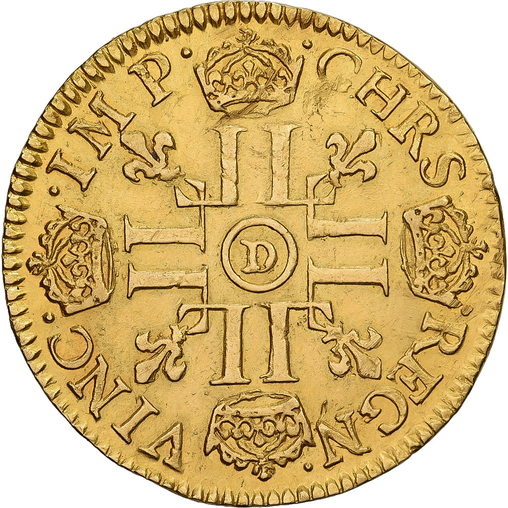 Francia, Louis XIV, Louis d'or à la mèche longue, 1652, Lyon, Oro, BB