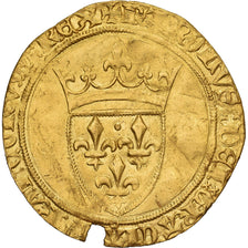 France, Charles VI, Ecu d'or, 1420-1422, Tournai, Gold, AU(50-53), Duplessy:369G